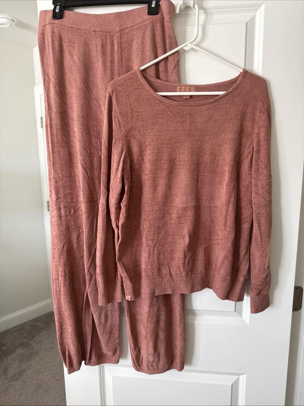 Barefoot Dreams Cozychic Ultra Lite Rust Sweater and Malibu Pant Set L